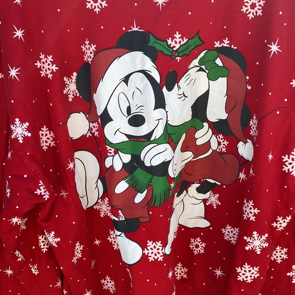 Disney Mickey and Minnie Kissmas Christmas Sweater. NWOT.  Size XXXL. Red - Picture 2 of 16